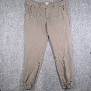 32 Bar Blues Jogger Pants Mens 40x31 Brown Elastic Cuff Casual Cotton